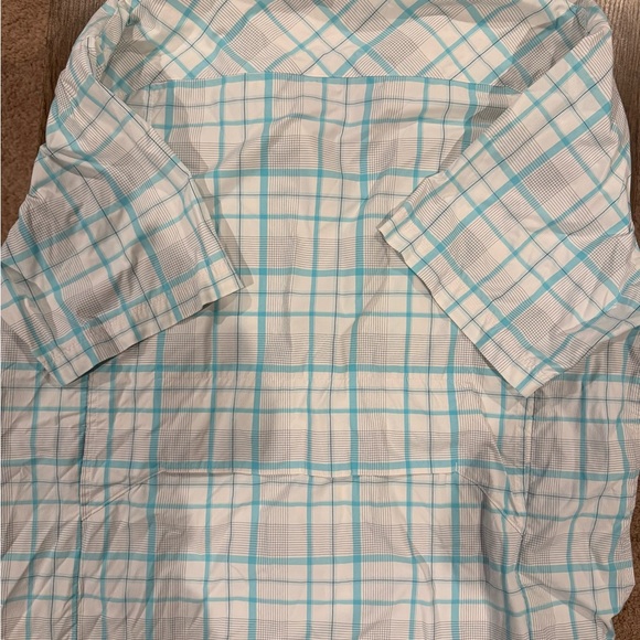 Under Armour Men's Aqua and White Plaid Shirt - Picture 2 of 5